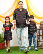 Blackberry Ikat Father Kid Twining