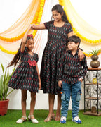 Blackberry Ikat Mother Kids Twinning