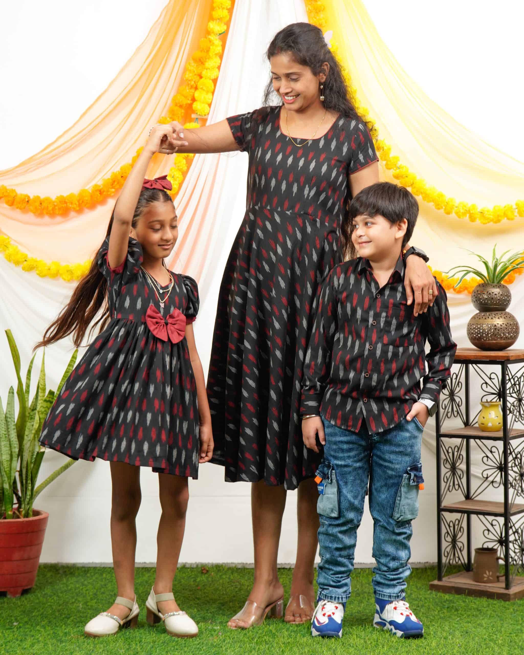 Blackberry Ikat Mother Kids Twinning