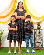 Blackberry Ikat Mother Kids Twinning