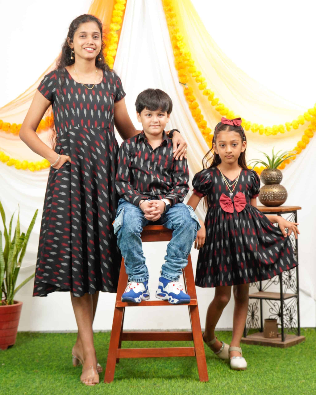 Blackberry Ikat Mother Kids Twinning