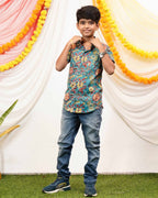 Turquoise Lily Kids Shirt