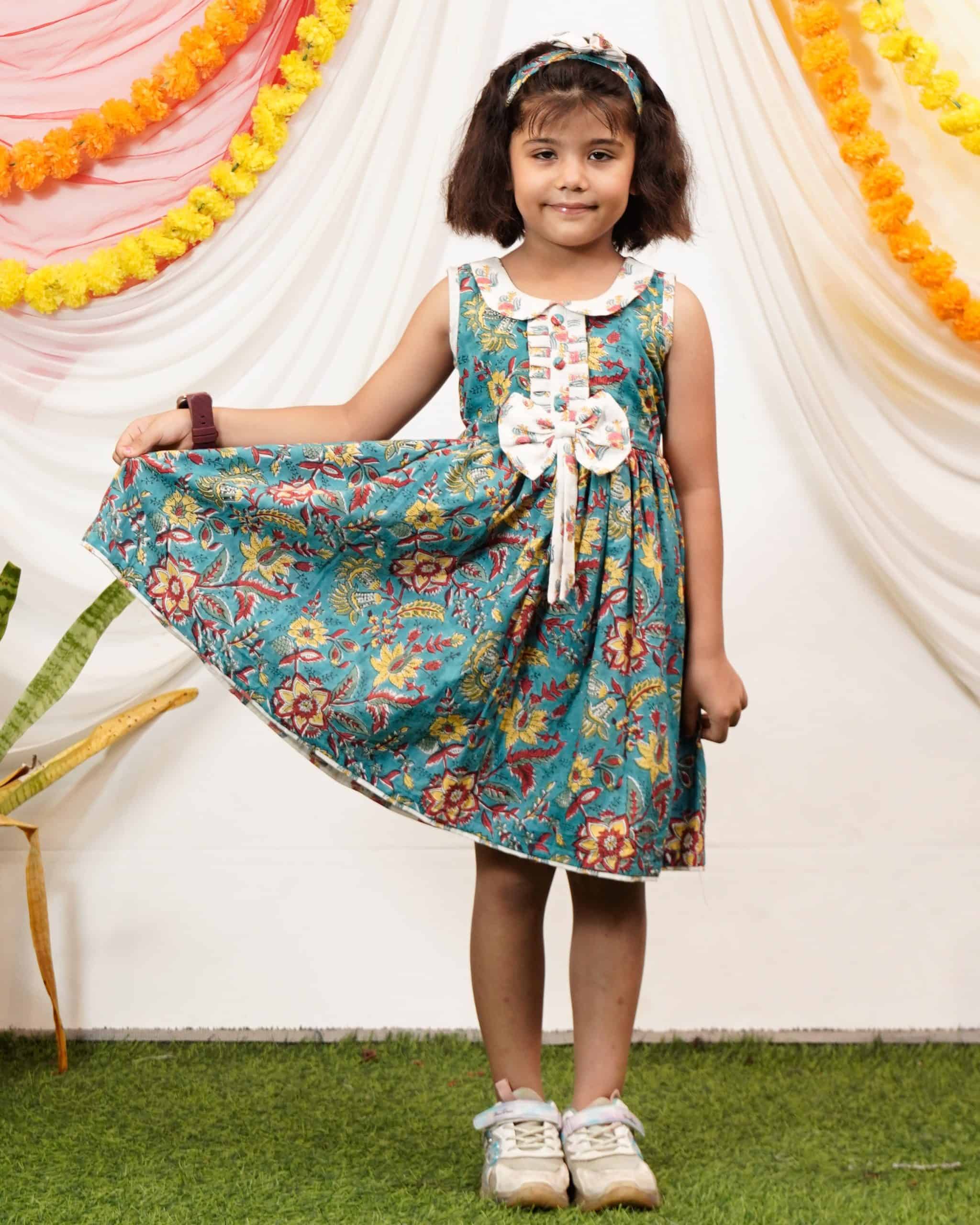 Turquoise Lily Kids Dress