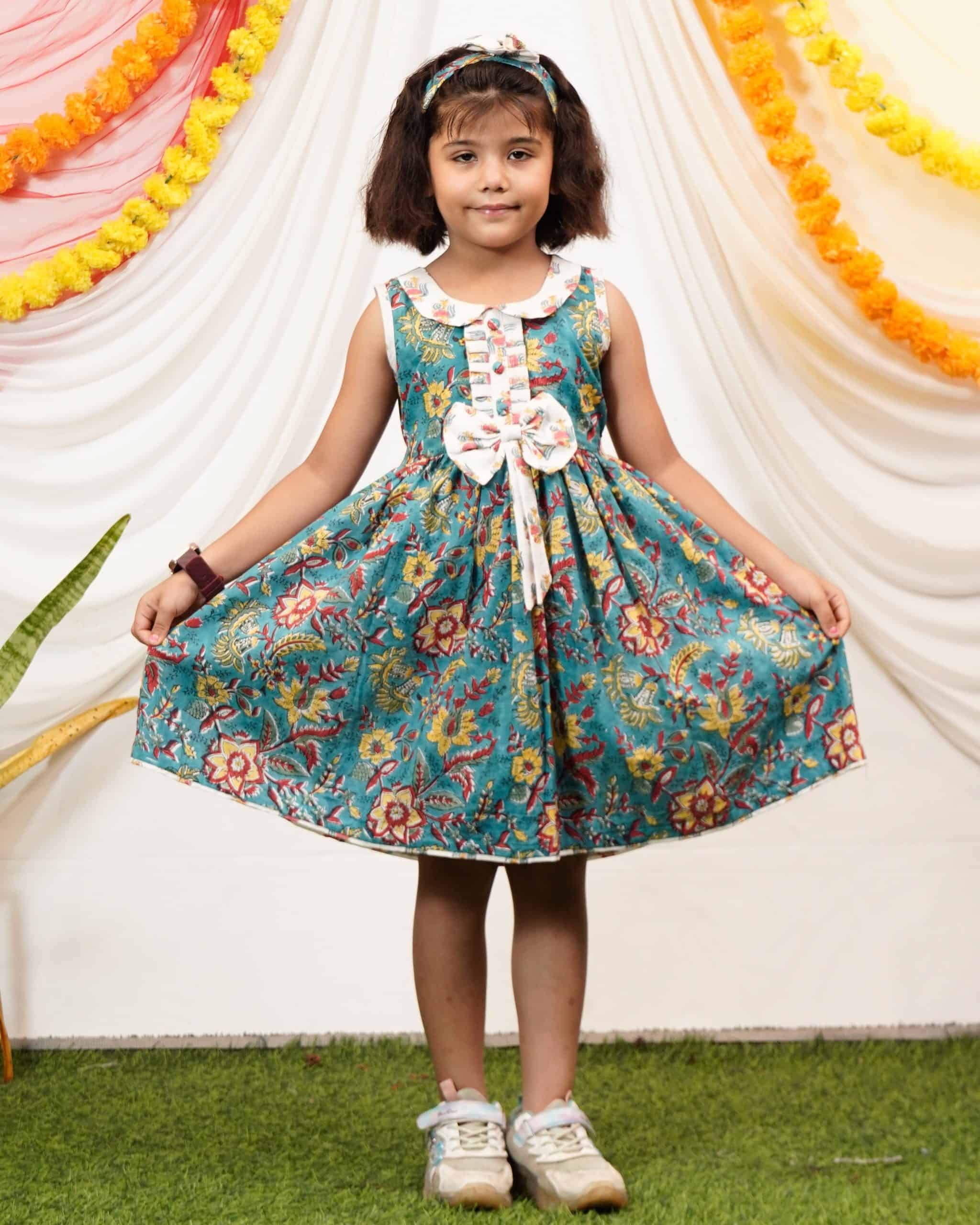 Turquoise Lily Kids Dress