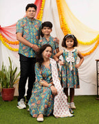Turquoise Lily Angrakha Family Set