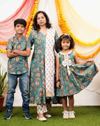 Turquoise Lily Angrakha Mom Kid Twinning
