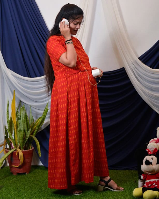 Canary Red Maxi Nursing Dress