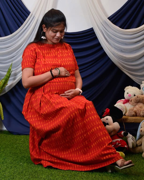 Canary Red Maxi Nursing Dress