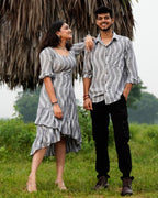 Grey Blast Senorita Ikat Couple