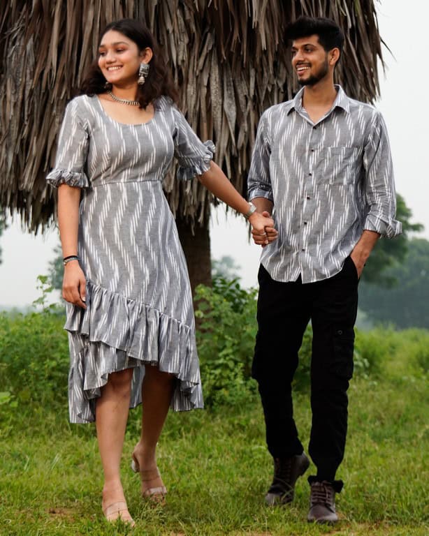 Grey Blast Senorita Ikat Couple