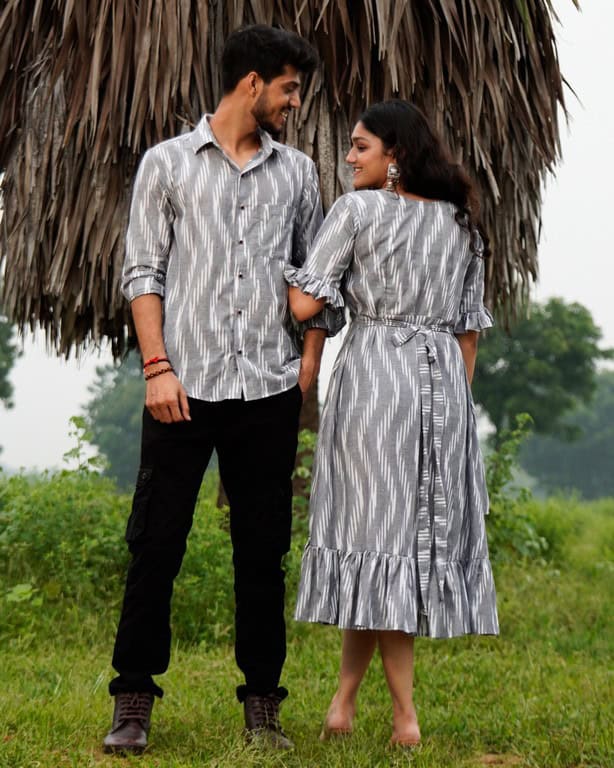 Grey Blast Senorita Ikat Couple