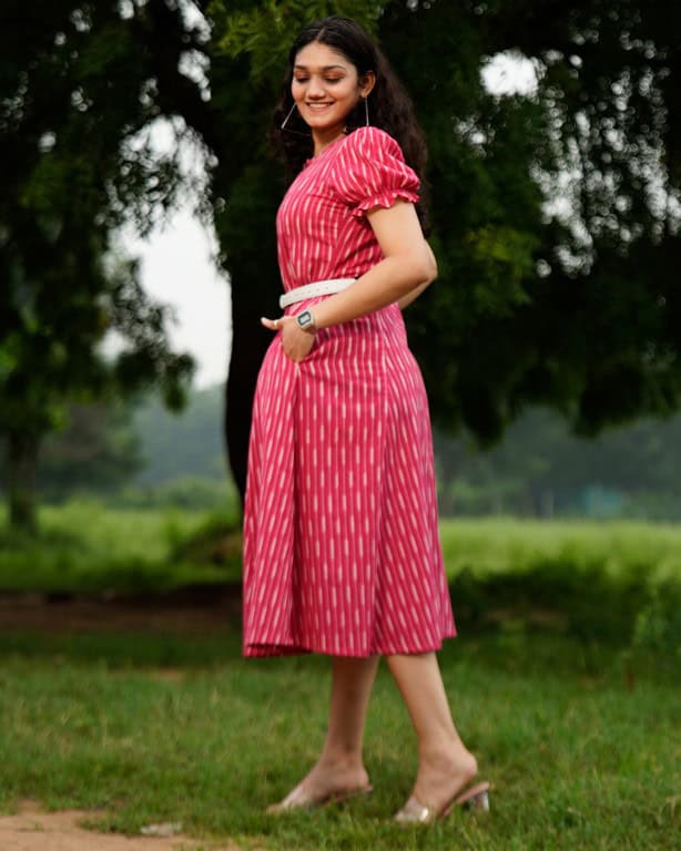 Pink Punch Dress with Belt
