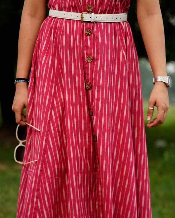 Pink Punch Nursing Dress with Belt