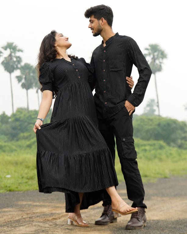 Starry Black Long Family Set