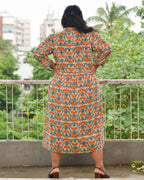 Caramel Floral Plus Size Dress