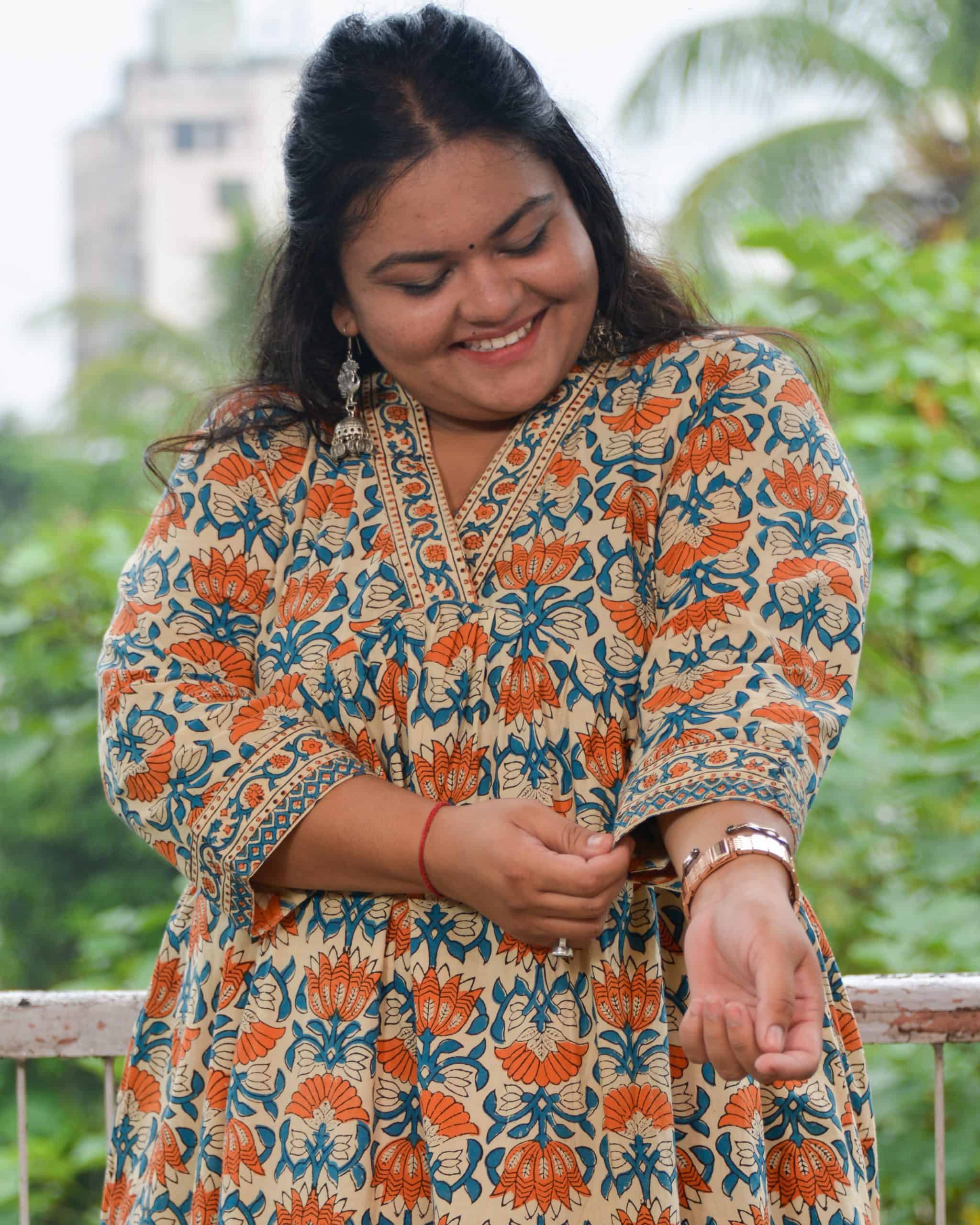 Caramel Floral Plus Size Dress