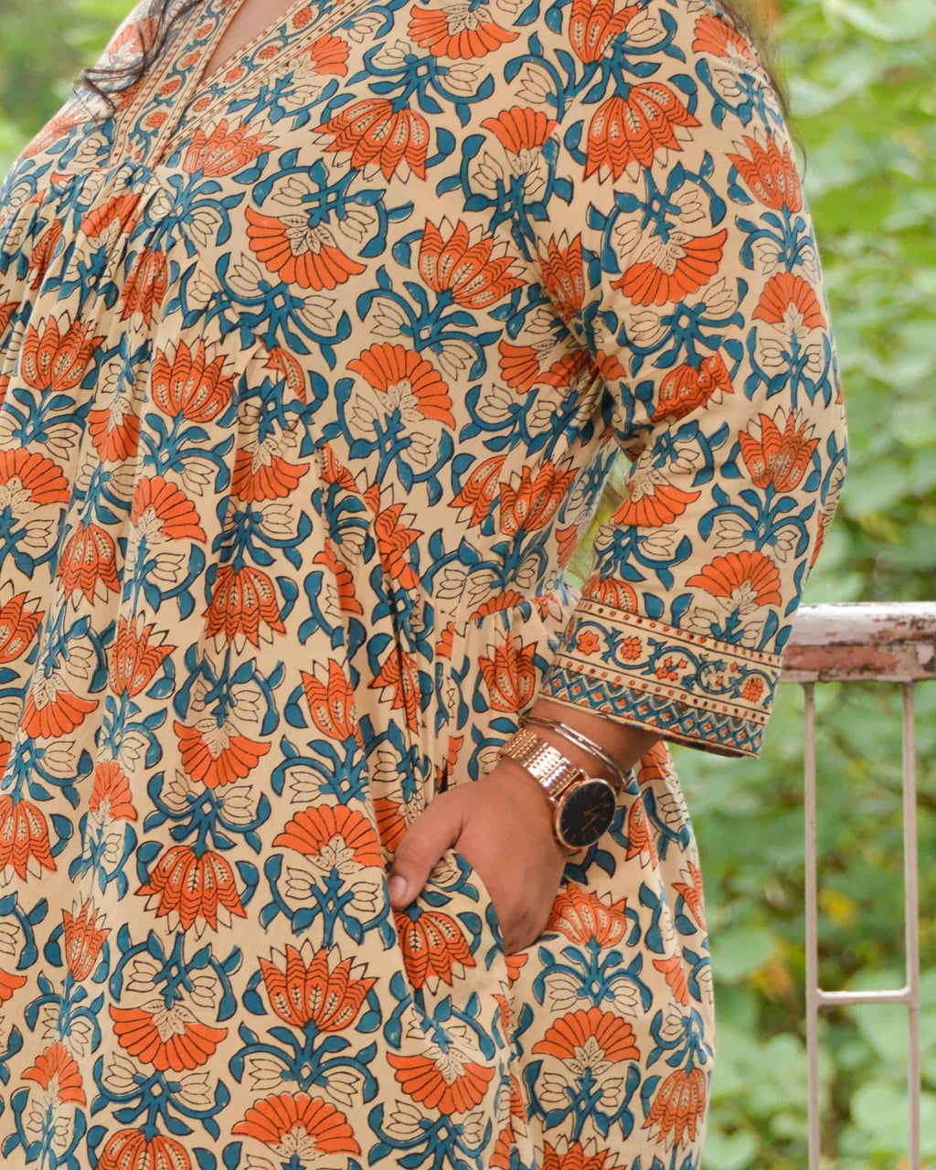 Caramel Floral Plus Size Dress