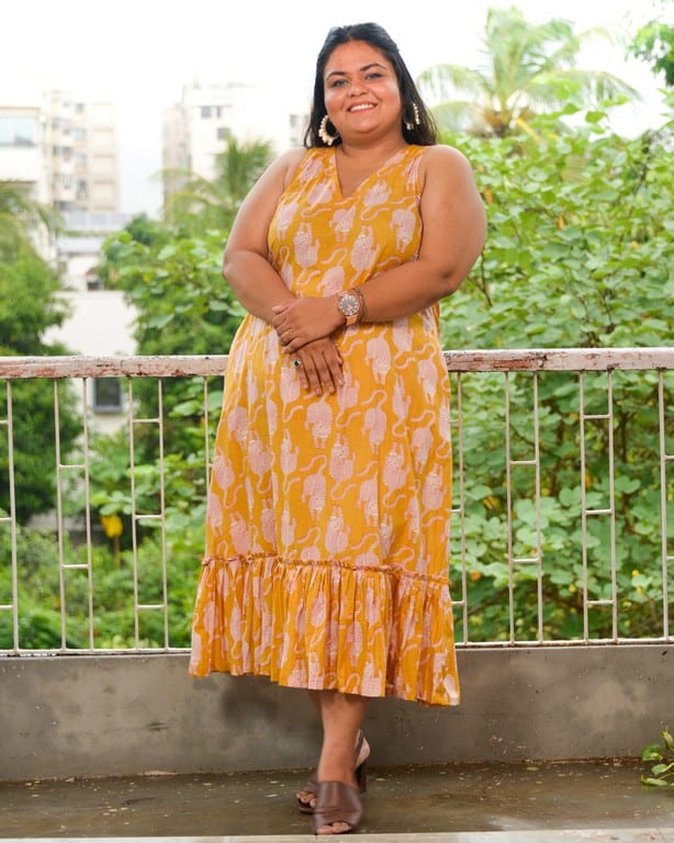 Yellow Kitty Long Frill Plus Size Dress Secondary image