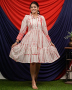 Red Shibori Short Dress
