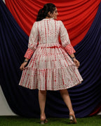 Red Shibori Short Nursing Dress