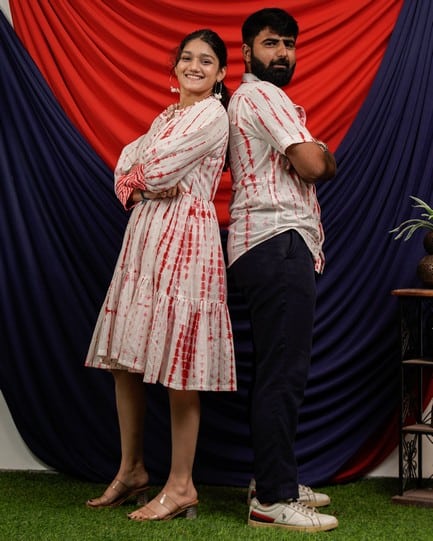 Red Shibori Short Family Set