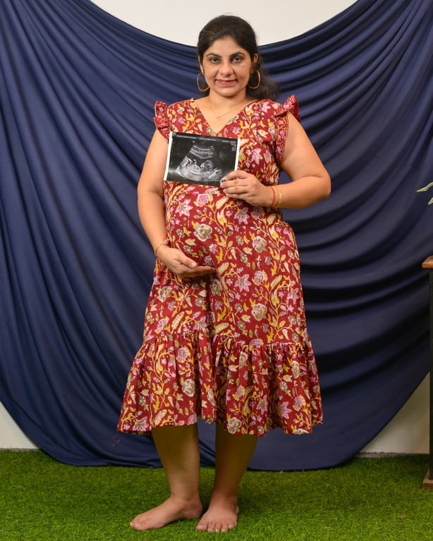 Maroon Lily Frill Maternity Dress