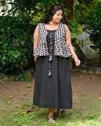 Black Floral Jacket Maternity Dress