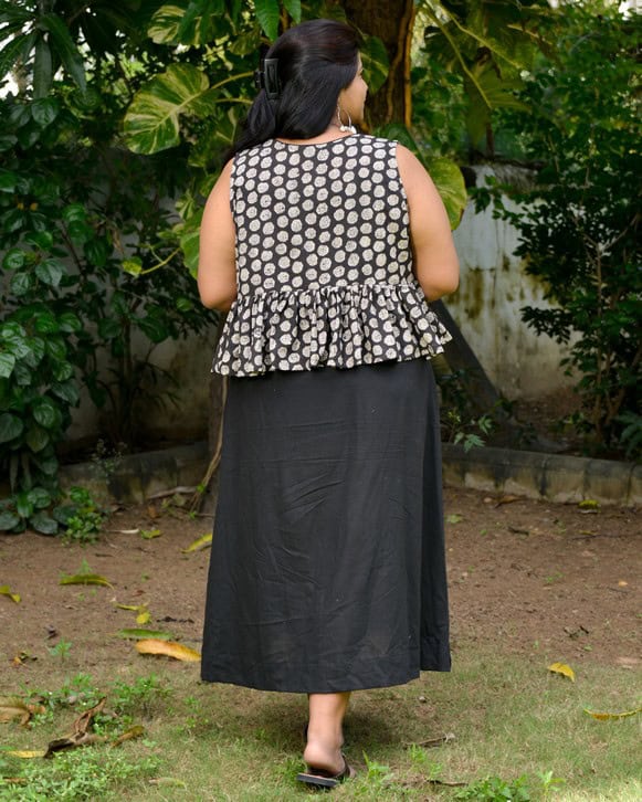 Black Floral Jacket Maternity Dress