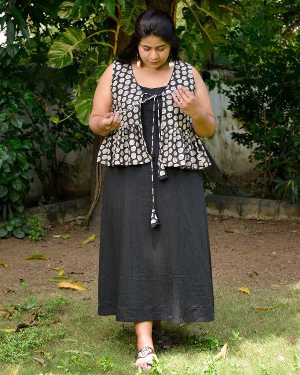 Black Floral Jacket Maternity Dress Secondary image