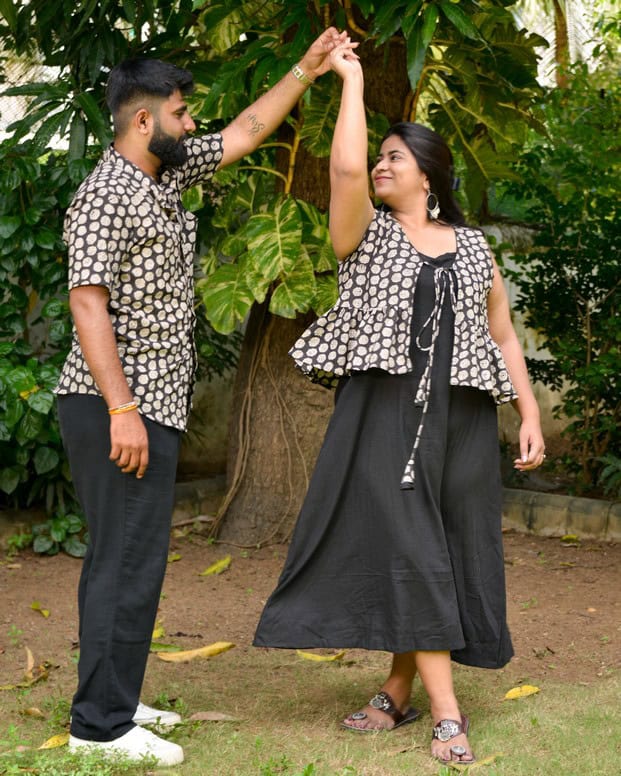 Black Floral Jacket Family Set