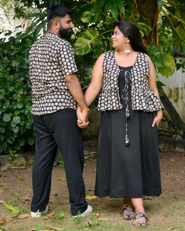 Black Floral Jacket Family Set
