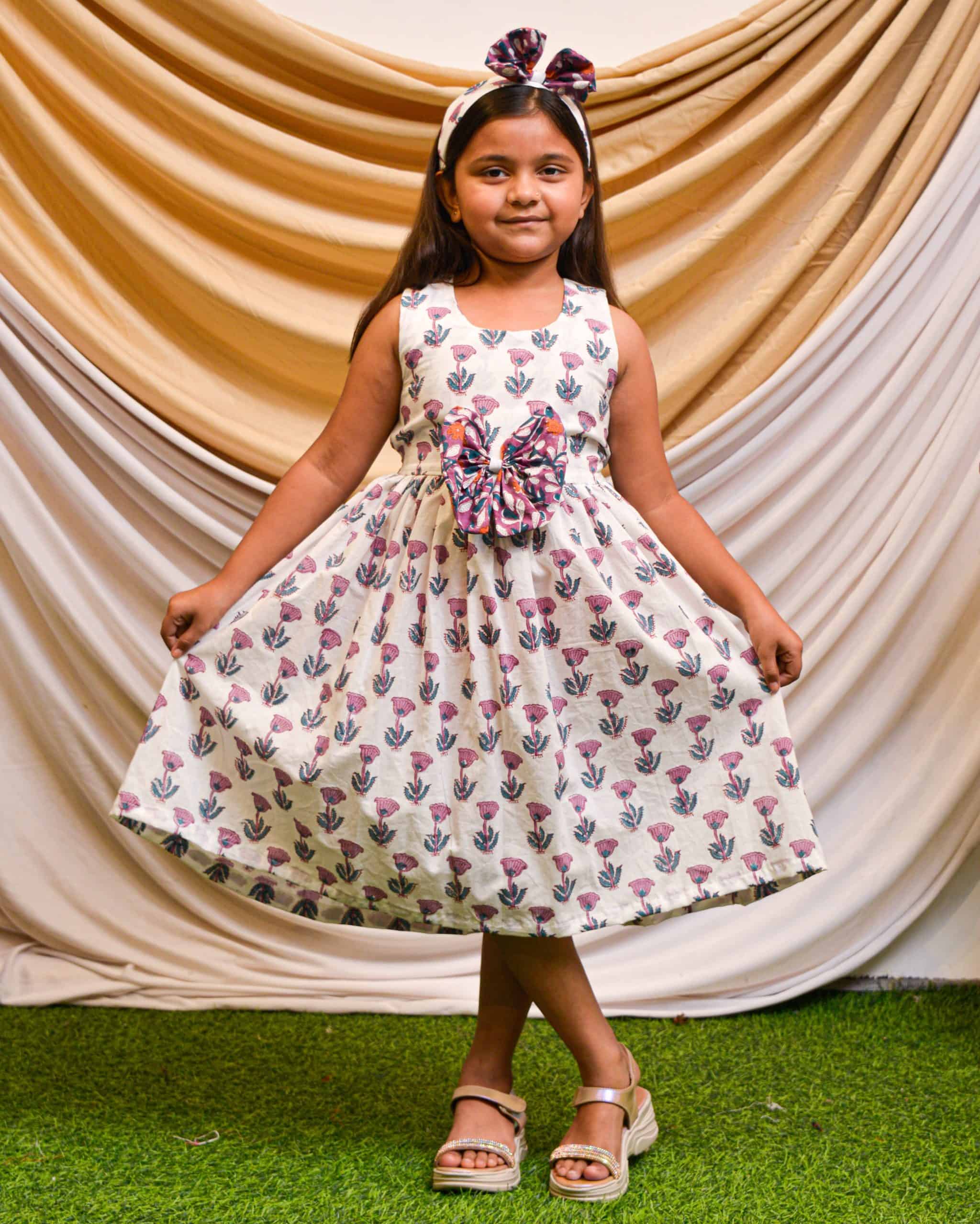 Moonstone White Kids Dress Secondary image