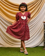 Crimson Maroon Kids Dress
