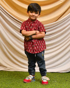 Crimson Maroon Kids Shirt
