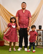Crimson Maroon Father Kid Twining