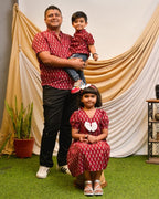 Crimson Maroon Father Kid Twining