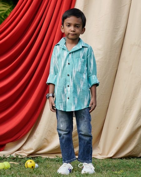 Sea Green Panache Kids Shirt