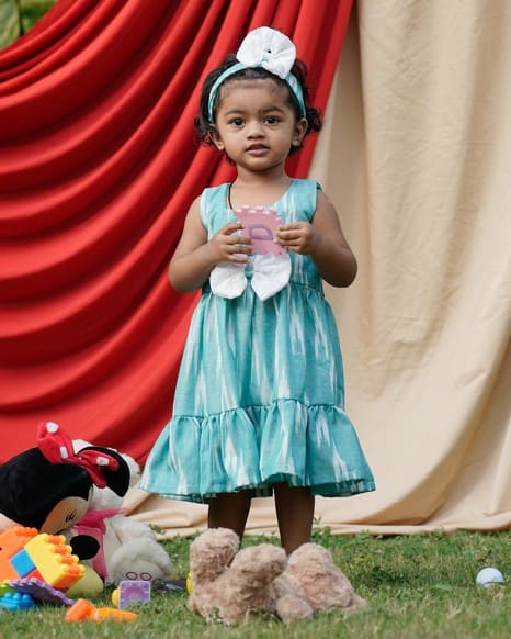 Sea Green Panache Kids Dress Main image