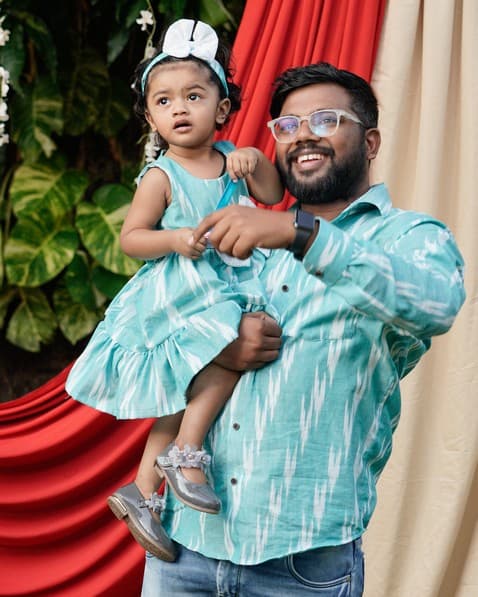Sea Green Panache Father Kid Twining