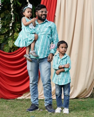 Sea Green Panache Father Kid Twining
