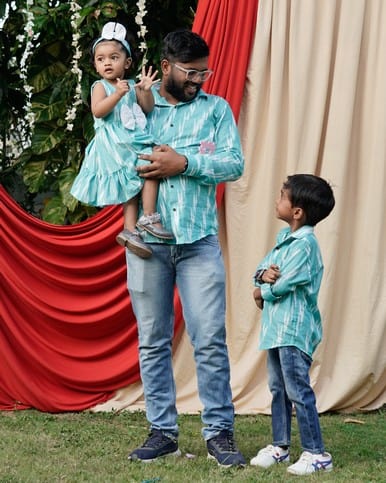 Sea Green Panache Father Kid Twining