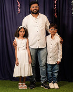 Starry White Father Kid Twining