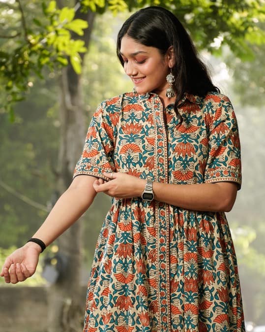 Caramel Long Frill Shirt Dress Secondary image