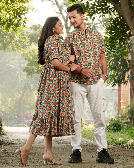 Caramel Long Frill Shirt Dress Family Set Secondary image