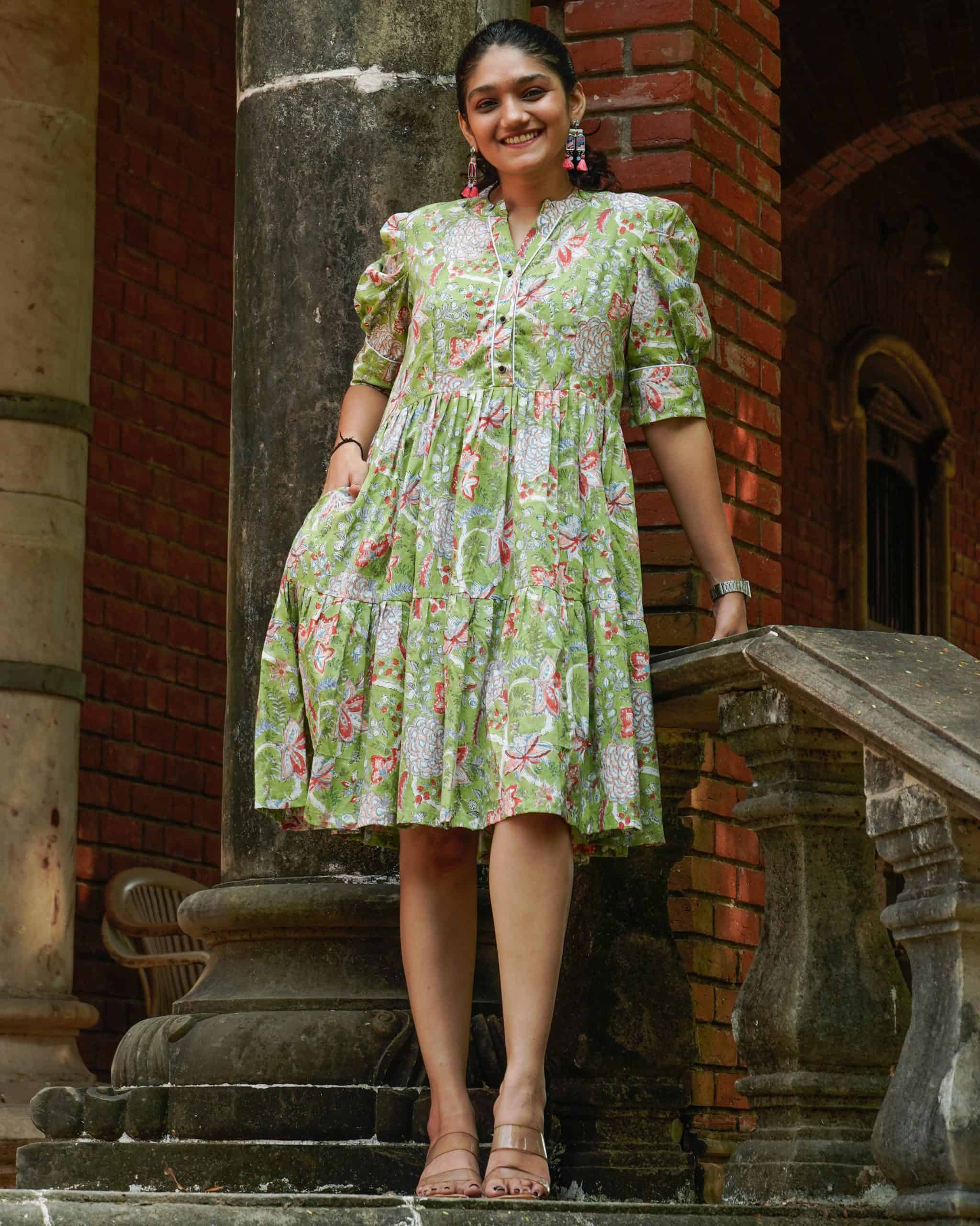Mint Green Starry Short Maternity Dress