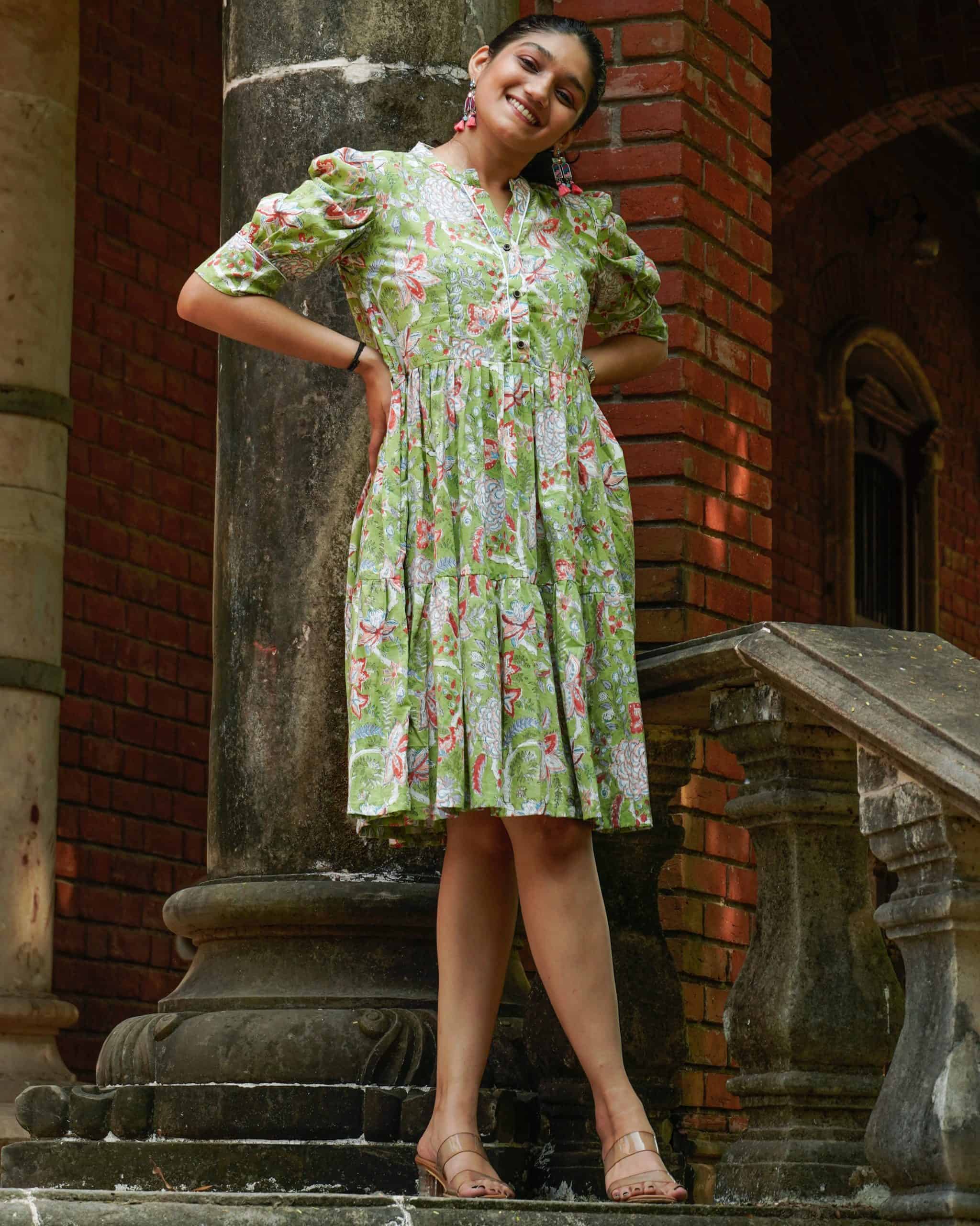 Mint Green Starry Short Maternity Dress