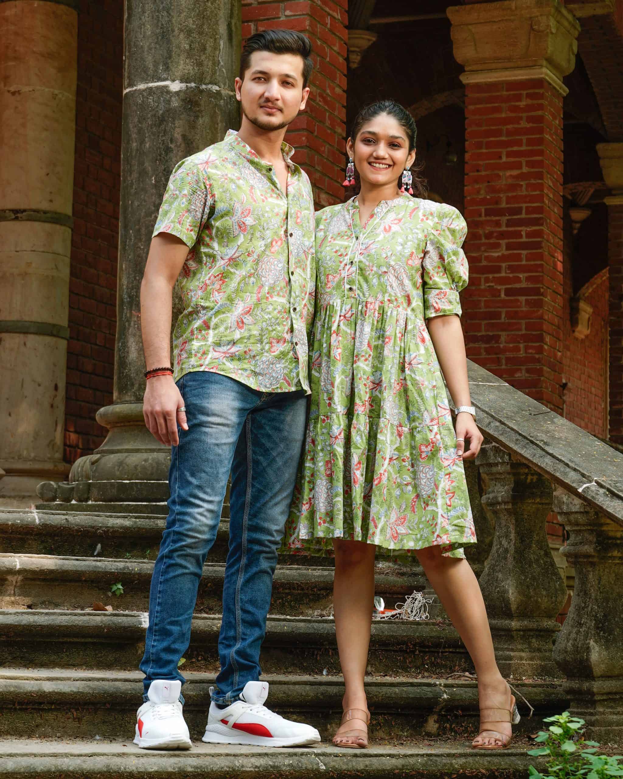 Mint Green Starry Short Couple Set