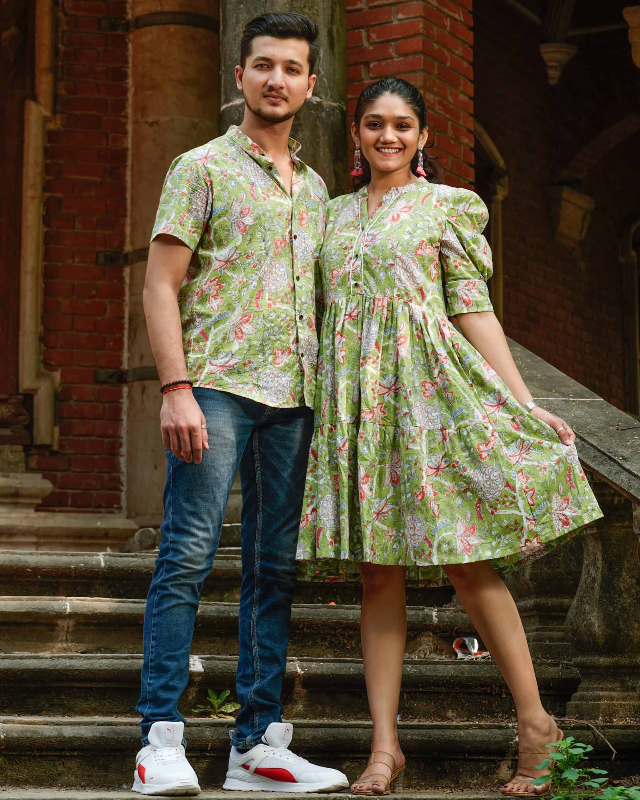 Mint Green Starry Short Couple Set