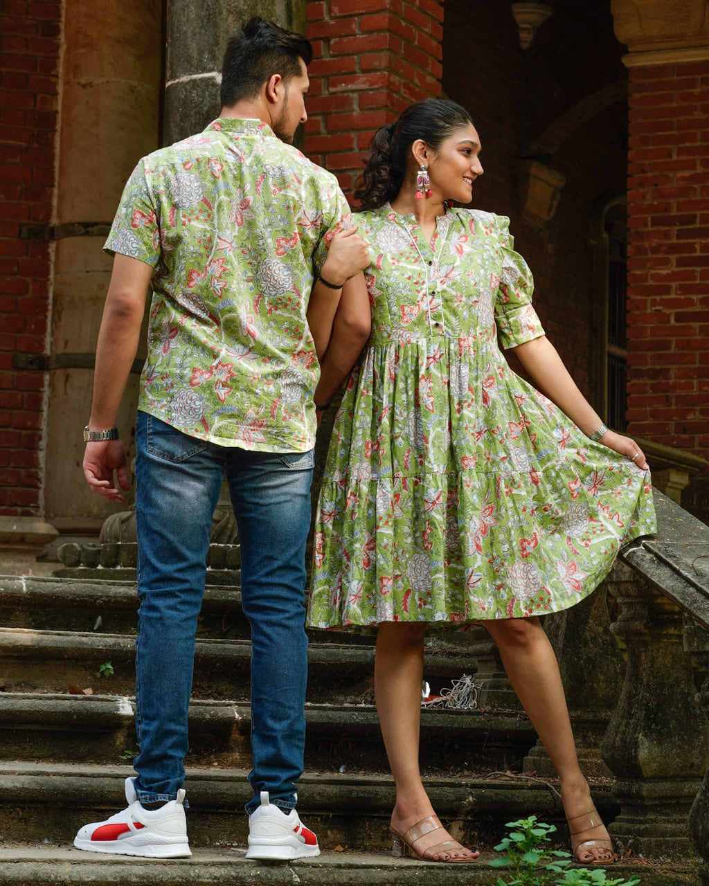 Mint Green Starry Short Couple Set