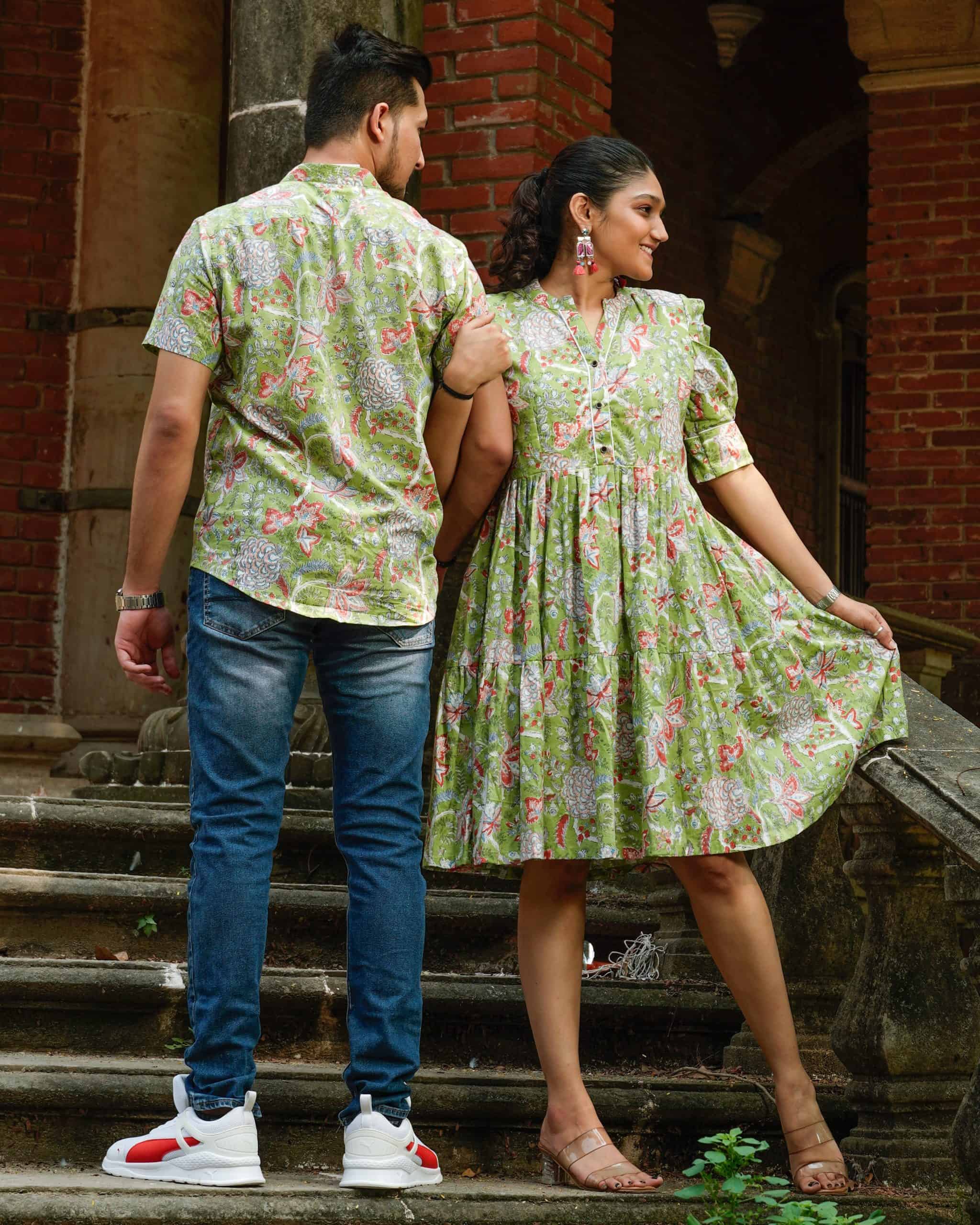 Mint Green Starry Short Couple Set